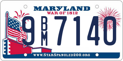 MD license plate 9BM7140