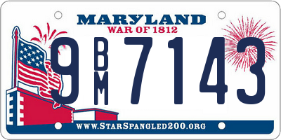 MD license plate 9BM7143