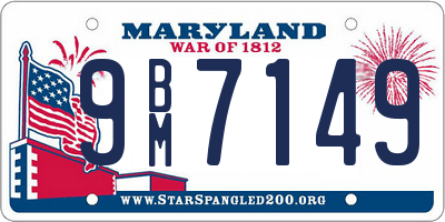 MD license plate 9BM7149