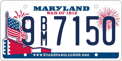 MD license plate 9BM7150