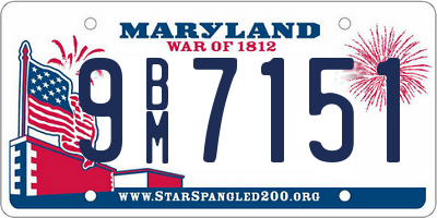 MD license plate 9BM7151