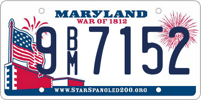 MD license plate 9BM7152