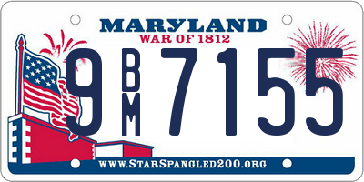 MD license plate 9BM7155