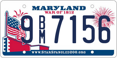 MD license plate 9BM7156