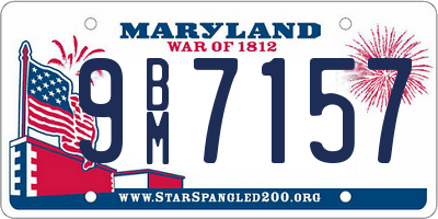 MD license plate 9BM7157