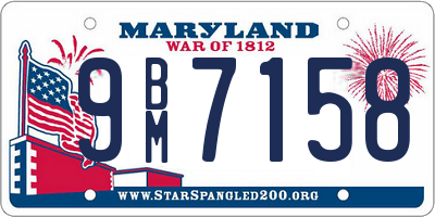 MD license plate 9BM7158