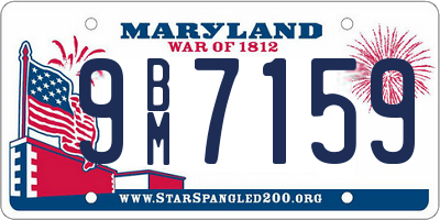 MD license plate 9BM7159