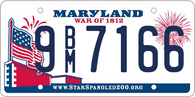 MD license plate 9BM7166