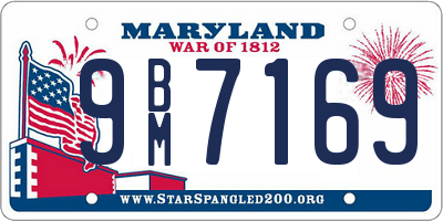 MD license plate 9BM7169