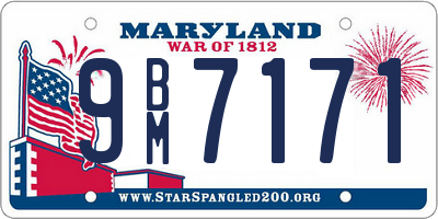 MD license plate 9BM7171