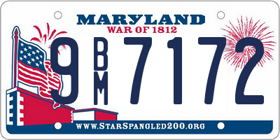 MD license plate 9BM7172