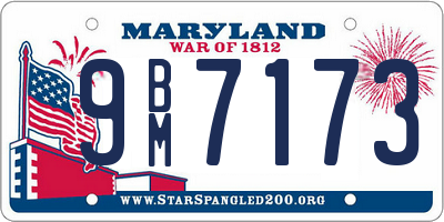 MD license plate 9BM7173