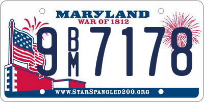 MD license plate 9BM7178