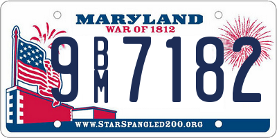 MD license plate 9BM7182