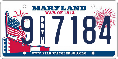 MD license plate 9BM7184