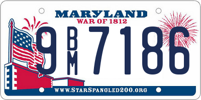 MD license plate 9BM7186