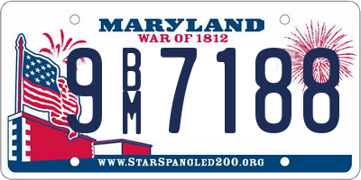 MD license plate 9BM7188