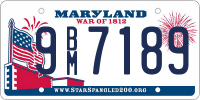 MD license plate 9BM7189