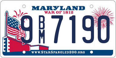 MD license plate 9BM7190