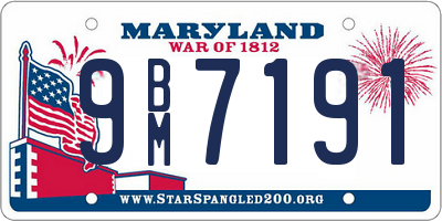 MD license plate 9BM7191