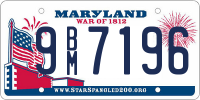 MD license plate 9BM7196