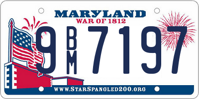 MD license plate 9BM7197