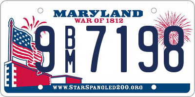 MD license plate 9BM7198