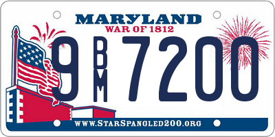 MD license plate 9BM7200