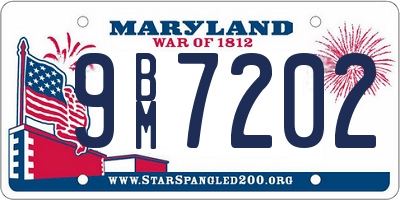 MD license plate 9BM7202