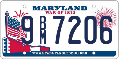 MD license plate 9BM7206