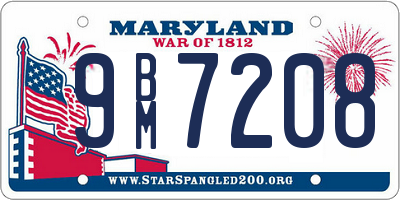 MD license plate 9BM7208