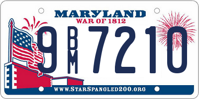 MD license plate 9BM7210