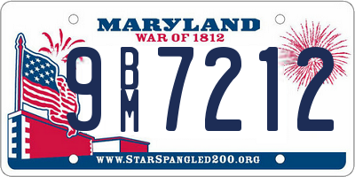 MD license plate 9BM7212