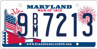 MD license plate 9BM7213