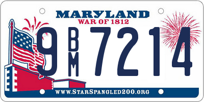 MD license plate 9BM7214