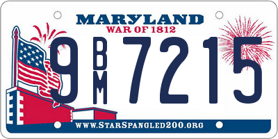 MD license plate 9BM7215