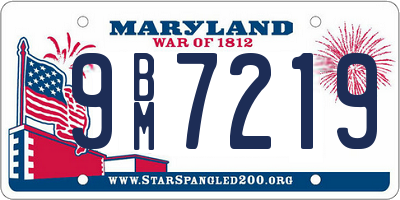 MD license plate 9BM7219