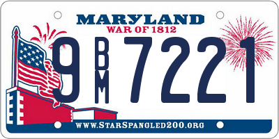 MD license plate 9BM7221