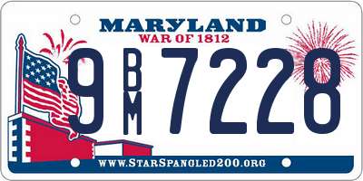 MD license plate 9BM7228