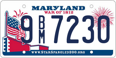 MD license plate 9BM7230