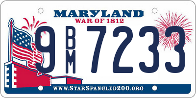 MD license plate 9BM7233