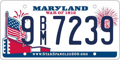 MD license plate 9BM7239