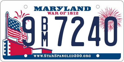 MD license plate 9BM7240