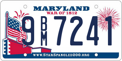 MD license plate 9BM7241