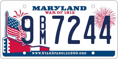 MD license plate 9BM7244