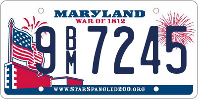 MD license plate 9BM7245