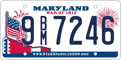 MD license plate 9BM7246