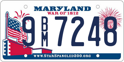 MD license plate 9BM7248