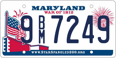 MD license plate 9BM7249