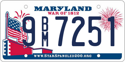 MD license plate 9BM7251